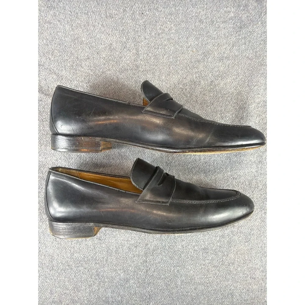 Cole Haan Penny Loafer Mens 9 B Black‎ Leather Grand Os Made In Italy Dress Shoe